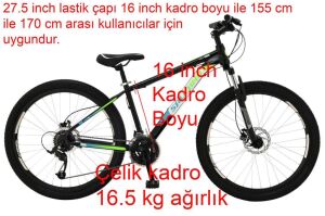 Salcano NG1000 27.5 HD16 Hidrolik Disk Fren 24 Vitesli Dağ Bisikleti (155 ile 170 cm arası boy) Siyah Yeşil Mavi