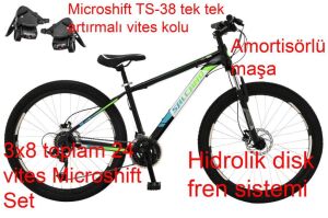 Salcano NG1000 27.5 HD16 Hidrolik Disk Fren 24 Vitesli Dağ Bisikleti (155 ile 170 cm arası boy) Siyah Yeşil Mavi
