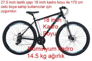 Salcano NG Team 200-21 27.5HD 18 Kadro Hidrolik Disk Fren Dağ Bisikleti (170 cm üstü boy) Siyah Mavi