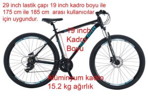 Salcano NG Team 200 29HD 19 Kadro Hidrolik Disk Fren 21 Vites Dağ Bisikleti (175 cm üstü boy) Gece Mavi Altın