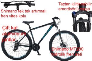 Salcano NG Team 200 29HD 19 Kadro Hidrolik Disk Fren 21 Vites Dağ Bisikleti (175 cm üstü boy) Gece Mavi Altın