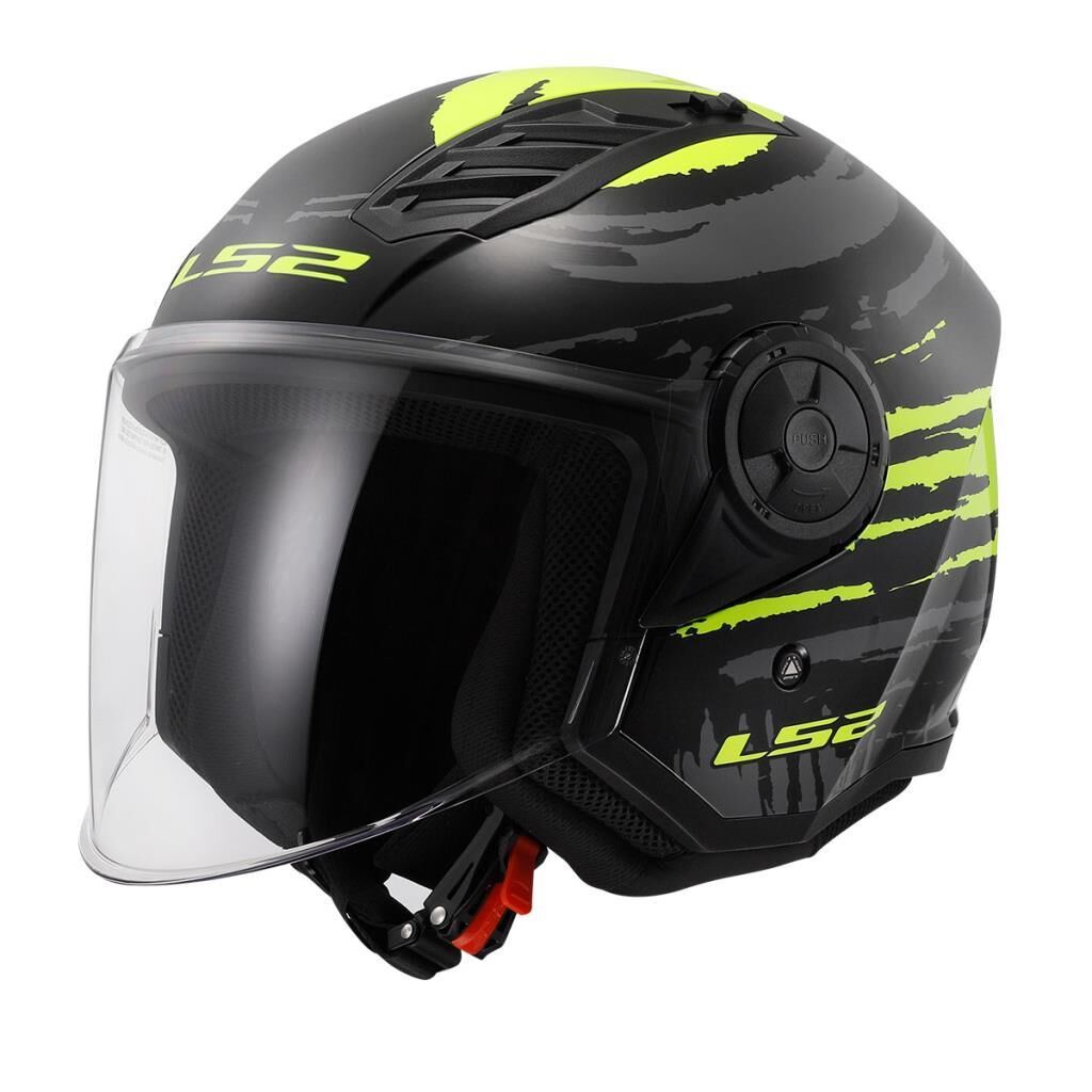 LS2 Airflow 2 Brush Açık Kask ECE 22.06 sertifikalı Siyah Neon Sarı - MEDIUM