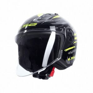 LS2 Airflow 2 Brush Açık Kask ECE 22.06 sertifikalı Siyah Neon Sarı - MEDIUM