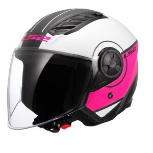 LS2 Airflow 2 Cover Açık Kask ECE 22.06 sertifikalı Beyaz Pembe - SMALL