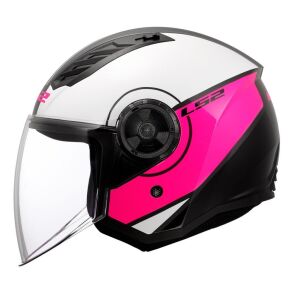 LS2 Airflow 2 Cover Açık Kask ECE 22.06 sertifikalı Beyaz Pembe - SMALL