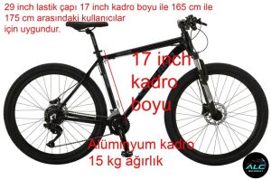 Salcano NG Future 29HD 17 Kadro, Hidrolik Fren, Dağ Bisikleti, Cues 18 Vites (165 ile 175 cm arası boy) Siyah Mavi