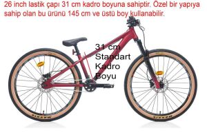 Carraro Bandit 26 Jant Hareket Akrobasi Bisikleti 145/150 cm ve üstü boy Koyu Kırmızı