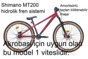 Carraro Bandit 26 Jant Hareket Akrobasi Bisikleti 145/150 cm ve üstü boy Koyu Kırmızı