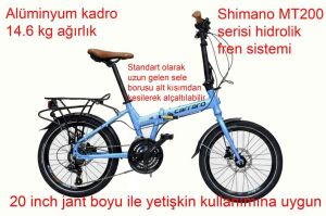Carraro Flexi 121 HD 21 Vites Hidrolik Disk Fren Katlanır Bisiklet Mavi