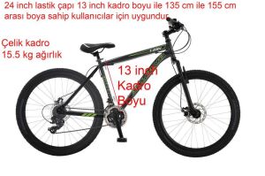 Salcano Lion 24 MD13 Disk Fren Bisiklet (135 ile 155cm arası boy) Siyah Yeşil