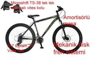 Salcano Lion 24 MD13 Disk Fren Bisiklet (135 ile 155cm arası boy) Siyah Yeşil