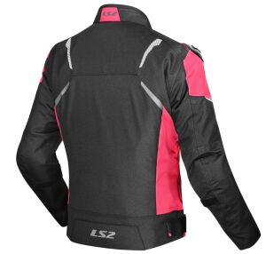 LS2 Zoom H2O Su Geçirmez Kadın Motosiklet Montu A Sertifikalı Ce Korumalı Alc Motosiklet Siyah Fuşya - XSMALL