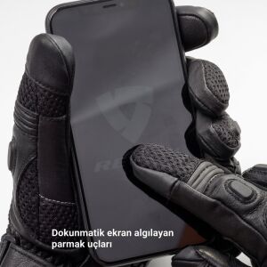 Revit Sand 4 H2O Su Geçirmez Motosiklet Eldiveni Kp-1 Sertifikalı Ce Korumalı Alc Motosiklet Siyah - LARGE