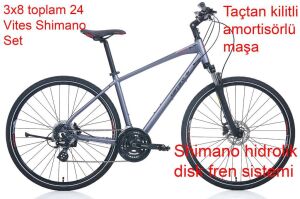Carraro Sportive 225 56 Kadro Hidrolik Fren Şehir Bisikleti (185 cm üstü boy) Antrasit Kırmızı