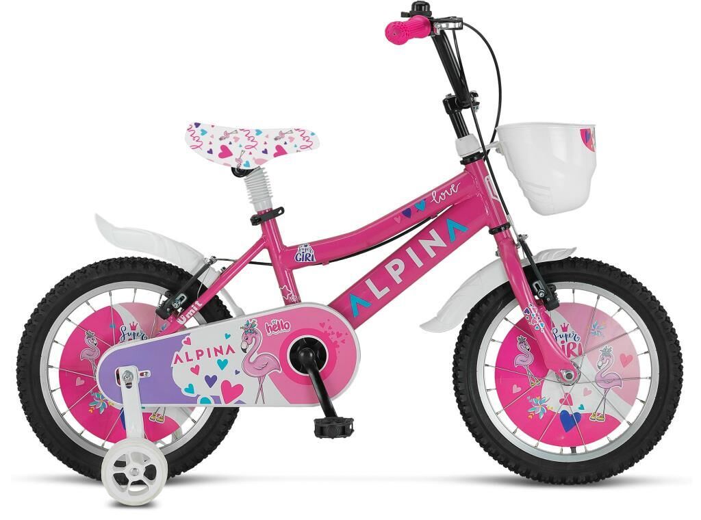 Ümit Alpina 16 Jant Çocuk Bisikleti 1647 (100-120 cm arası boy) Pembe Beyaz