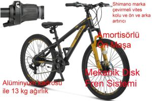 Ümit Motion 24 Jant Disk Fren Dağ Bisikleti 2478 (130 / 155 cm arası boy) Siyah Sarı