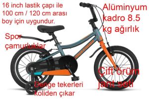 Ümit Motion 16 Jant Hafif Erkek Çocuk Bisikleti 1673 (100-120 cm arası boy) Antrasit Turuncu