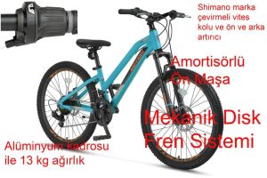 Ümit Motion 24 Jant Disk Fren Genç Kız Bisikleti 2479 (130 / 155 cm arası boy) Turkuaz