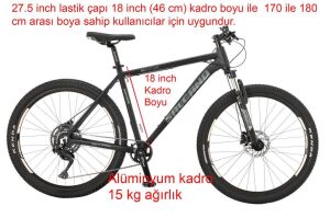 Salcano NG Future  27.5HD 18 Kadro 1x9 Vites Hidrolik Disk Fren Dağ Bisikleti (170 ile 180 cm arası boy) Siyah Yeşil