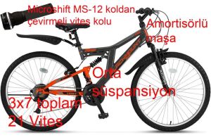 Ümit Blackmount 24 Jant Çift Amortisörlü Bisiklet 2429 (135-155 cm arası boy) Turuncu Antrasit