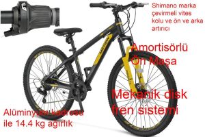 Ümit Motion 26 Jant Disk Fren Dağ Bisikleti 2678 (145 / 165 cm arası boy) Siyah Sarı