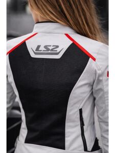 LS2 Breeze Kadın Motosiklet Montu Gri Siyah Kırmızıı - MEDIUM