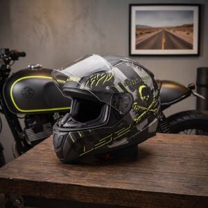 LS2 Rapid 2 Pirates Motosiklet Kapalı Kask Ece 22.06 Sertifikalı Alc Motosiklet Titanium - LARGE