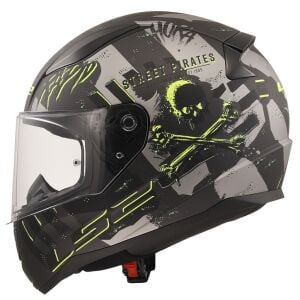 LS2 Rapid 2 Pirates Motosiklet Kapalı Kask Ece 22.06 Sertifikalı Alc Motosiklet Titanium - LARGE