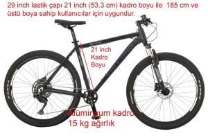 Salcano NG Future  29HD 21 Kadro 1x9 Vites Hidrolik Fren Büyük Boy Dağ Bisikleti (185 cm üstü) Siyah Mavi