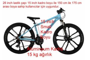 Salcano NG Team 200 26HD 15 Mono Hidrolik Disk Fren Dağ Bisikleti (150/175 cm boy) Açık Mavi Hologram