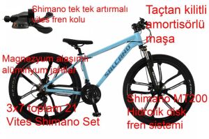 Salcano NG Team 200 26HD 15 Mono Hidrolik Disk Fren Dağ Bisikleti (150/175 cm boy) Açık Mavi Hologram