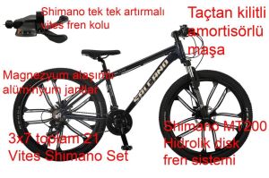 Salcano NG Team 200 26HD 15 Mono Hidrolik Disk Fren Dağ Bisikleti (150/175 cm boy) Siyah Altın