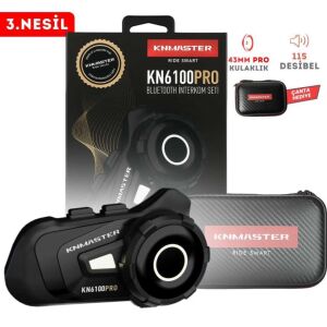 Knmaster KN6100 PRO Motosiklet Kask İnterkom Seti Siyah