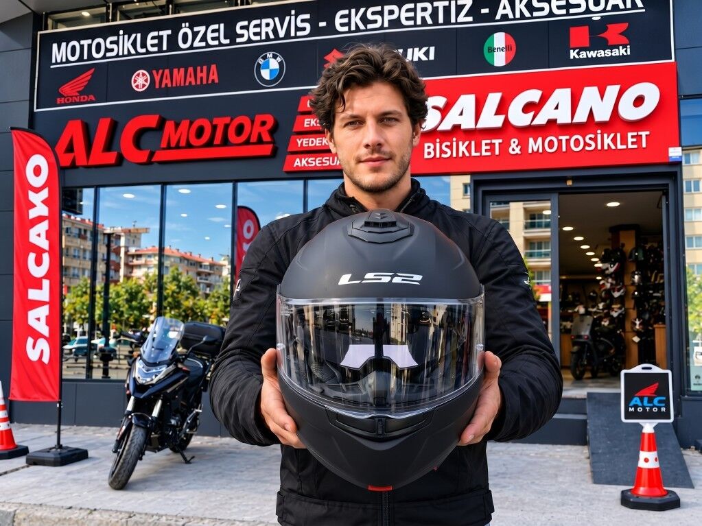 LS2 Strobe 2 Motosiklet Çene Açılır Kask Ece 22.06 Sertifikalı Alc Motosiklet Mat Siyah - XLARGE