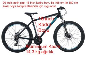 Salcano NG Team 200-21 26HD 18 Kadro Hidrolik Disk Fren Dağ Bisikleti (165/180 cm arası boy) Siyah Mavi