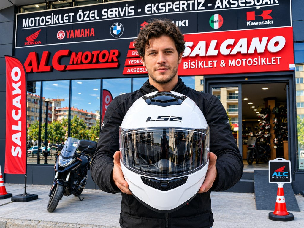 LS2 Strobe 2 Motosiklet Çene Açılır Kask Ece 22.06 Sertifikalı Alc Motosiklet Beyaz - LARGE