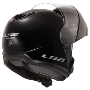 LS2 Strobe 2 Motosiklet Çene Açılır Kask Ece 22.06 Sertifikalı Alc Motosiklet Parlak Siyah - LARGE