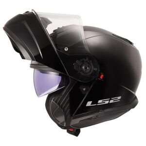 LS2 Strobe 2 Motosiklet Çene Açılır Kask Ece 22.06 Sertifikalı Alc Motosiklet Parlak Siyah - XLARGE