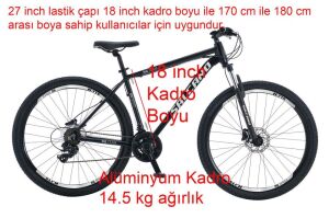 Salcano NG Team 200-21 27.5HD 18 Kadro Hidrolik Disk Fren Dağ Bisikleti (170 cm üstü boy) Siyah Gümüş