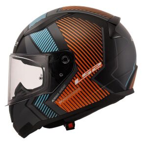 LS2 Rapid 2 Extra Motosiklet Kapalı Kask ECE 22.06 sertifikalı Mat Gri Neon Turuncu - X Small