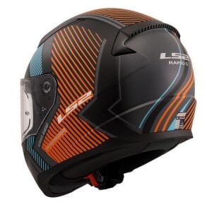 LS2 Rapid 2 Extra Motosiklet Kapalı Kask ECE 22.06 sertifikalı Mat Gri Neon Turuncu - LARGE