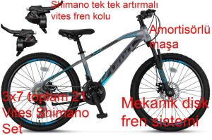 Ümit Arcus 26 Jant Mekanik Disk Fren Dağ Bisikleti 2613 (145-165 cm arası boy) Antrasit Mavi