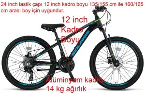 Ümit Solaris 24 Jant Disk Fren Alüminyum Dağ Bisikleti 2451 (135-155 cm arası boy) Siyah Mavi