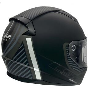 LS2 Rapid 2 Extra Motosiklet Kapalı Kask ECE 22.06 sertifikalı Mat Siyah Gri - SMALL
