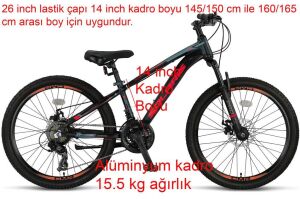 Ümit Solaris 26 Jant Alüminyum Disk Fren Dağ Bisikleti 2651 (145-165 cm arası boy) Siyah Kırmızı