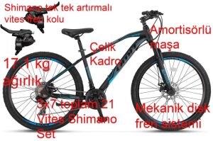 Ümit Arcus 29 Jant Dağ Bisikleti 2913 (165-180 cm arası boy) Siyah Mavi Beyaz