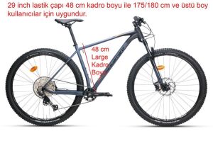 Carraro Big 912D 29 Jant 48 Kadro 12 Vites Dağ Bisikleti (175 cm üstü boy) Gece Mavi Siyah Turuncu