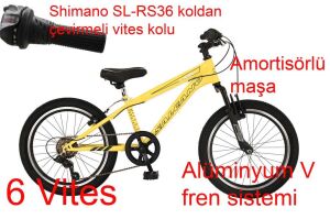 Salcano Lion 20 Jant Vitesli Erkek Çocuk Bisikleti (120-145 cm boy) Sarı Siyah
