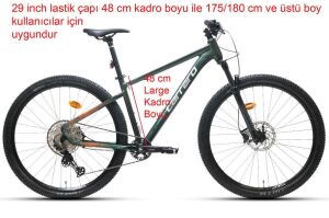 Carraro Crx 912D 29 Jant 48 Kadro 12 Vites Dağ Bisikleti (175 cm üstü boy) Orman Yeşil Bakır Turuncu