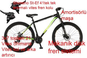 Salcano NG300 27.5MD 18 Kadro Disk Fren Dağ Bisikleti (170/180 cm arası boy) Siyah Yeşil Sarı